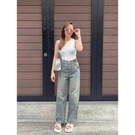 LEDA Denim Women's Straight-Leg Jeans with Tag Pockets Straight Jeans Size XS-L