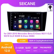 Seicane TopNavi 8นิ้ว QLED หน้าจอสัมผัส Android 12.0 เครื่องเสียงรถยนต์เครื่องเล่นสเตอริโอสำหรับ 2001-2010 Mercedes Benz E-Class W211 CLS W219 CLK W209 G-Class W463 เครื่องเล่นวิทย