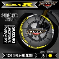 SUZUKI GSX R Rim Cutting Sticker - Motorcycle Rim Cutting Sticker List Accessories GSX R 150 Rim Tri