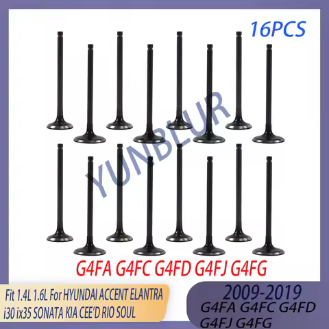 Engine Intake & Exhaust Valve Kit Fit 1.4 1.6 L G4FA G4FC G4FD G4FJ G4FG 06-19 For HYUNDAI ACCENT EL