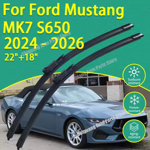 Front Silicone Coating Wipers for Ford Mustang MK7 S650 2024 - 2026 Car Wiper Windshield Windscreen 