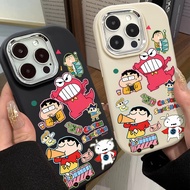 Crayon Shin Chan Music Companion Phone Case Compatible for IPhone 7 8 Plus 11 13 12 14 15 Pro Max XR X XS Max SE 2020 Large Hole Frame Silicone Soft Case Full Package