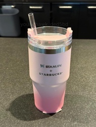 星巴克×STANLEY聯名漸變粉吸管杯 591ml不鏽鋼保溫杯（全新原盒）