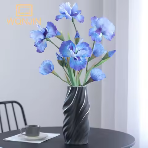 1PC,Artificial 3-Heads Iris Flower Branch Spring Wedding Decor Home Table Decoration Flores Silk Fak