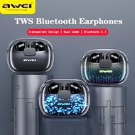 【In-Stock】 Awei T52pro Bluetooth 5.3 Headphones Wireless Earbuds Breathing Headset In-Ear Tws Gaming Earphone Dns Headset