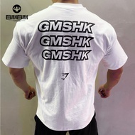 Ready Stock Street Wear Gymshark New Product GMSHK Loose Casual American Simple Sports Fitness Pure Cotton Breathable Training Men Women Same Style Short-Sleeved T-Shirt 1114