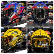 Original JUST1 ✘ Transformers Optimus Prime & Bumblebee Carbon Full Face Helmet