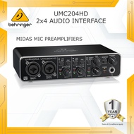 BEHRINGER UMC204HD Audio/MIDI Interface with MIDAS Preamp