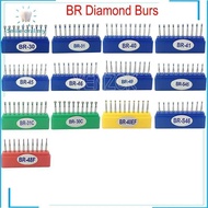10pcs/Box Dental Diamond Burs FG High Speed Drill Bit for Teeth Polishing  BR-31 BR-40 BR-30C