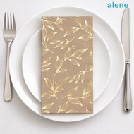 ALENE 40Pcs Leaf Gold-embossed Disposable Napkin, Thickened Coffee Table Napkin Paper, Light Luxury 