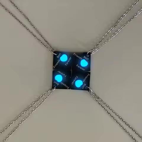 4 pieces/set Luminous Love BEST FRIENDS FOREVER stainless steel pendant patchwork Sister necklace Wo