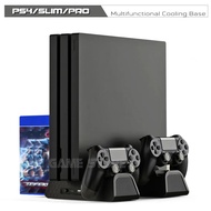 【Fashionable New Arrival】 Ps4/ps4 /ps4 Pro Console 3 In 1 Cooling Fan Stand 2 Gamepad Charging Station 12 Game Disc Holder For Ps 4