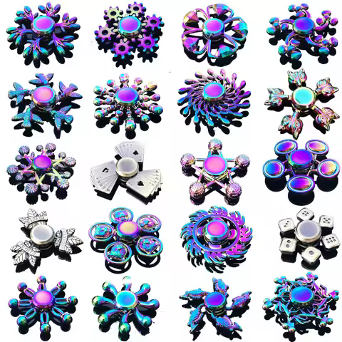 Rainbow Fidget Metal Spinner Colorful Finger Spinners High Speed Hand Spinners Fidget Toys for Stres