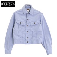 二手 Evisu 淺藍色短版牛仔夾克，尺寸 36