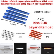 Reflective car door handle stickers to prevent scratches and glow in the dark, get 4 pcs. Just te