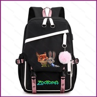 AF4 YT2 Zootopia 2 Judy Hopps Backpack for Student Large Capacity Lightweight Cartoon Nick Wilde Sch