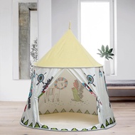 [Homyl478] Kids Play Tent Prince Castle Tent Teepee Castle Tent Indoor Indian Playhouse for Backyard