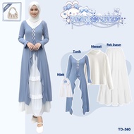 Onniwear - OneSet 4 In 1 Latest Eid Outfit (Ballerine Tunic + Cuff + Pashmina + Layered Skirt) Hijab