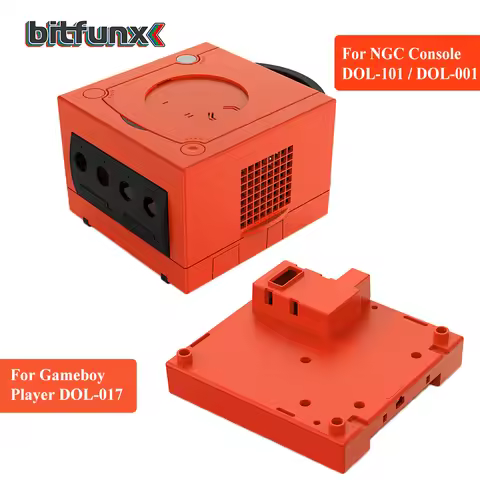 Bitfunx Warm Red NGC Replacement Shell Protective Case GC Game Box for Gamecube DOL001and DOL-101 Ga