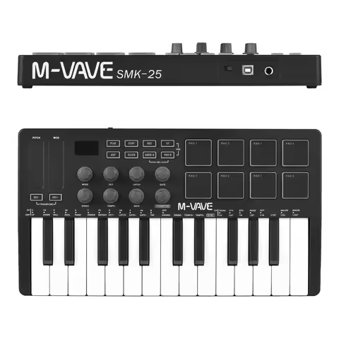 M-VAVE 25-Key MIDI Control Keyboard Portable USB Keyboard MIDI Controller 25 Velocity Sensitive Keys