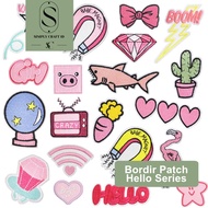 Simply Craft ID - HELLO SERIES IRON ON EMBROIDERY PATCH/ WITH WORDS EMBROIDERED PATCH/ WITH WRITING