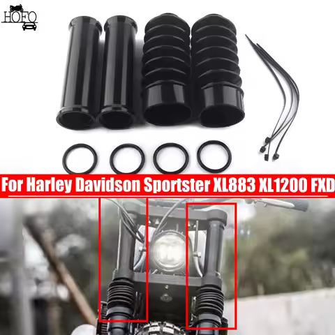 Motorcycle Accessories 39mm Rubber Front Fork Cover Gaiter Gators Boot Protector For Harley Davidson
