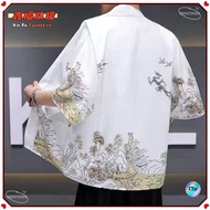 🧊Cool Haori🧊Buddhist Men's Hanfu Men's Antique Ukiyo-e Japanese Kimono Haori Small Jacket Sunscreen 