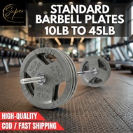 【SLS】Cast Iron Weight Plate Standard Hole Gym Plates 10LB 25LB 35LB 45LB Barbell Plates Home Gym