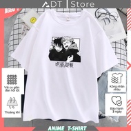 Áo thun tay ngắn dáng rộng mềm mại in họa tiết anime Gojo Satoru thời trang mùa hè cho nữ 2022