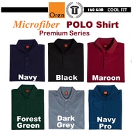 【Premium】Microfiber Plain Shirt Collar Black/Navy/Maroon/Forest Green/Grey QD06 Oren Sport tshirt.os