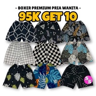 PAKET 100RIBU DAPAT 10 CELANA PENDEK BOXER PRIA WANITA | BOXER MOTIF KEREN | CELANA KOLOR SANTAI