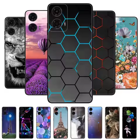 For Motorola Moto G24 Power Case Cool Painted Silicone TPU Soft Cover for Moto G24 G 24 Cases Black 