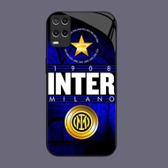 DK-66 Inter Milan Casing GLASS soft frame black OPPO Realme Narzo Reno 7 8i 50 A54 A55 9 8 Pro 5G