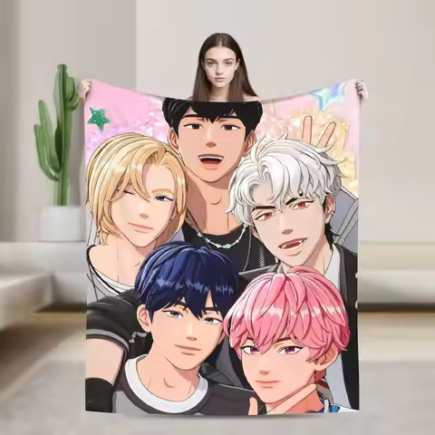 Kpop PLAVE Caligo pt Blankets Soft Funny Plush Throw Blanket For Couch Chair Sofa Bed Travel Office 