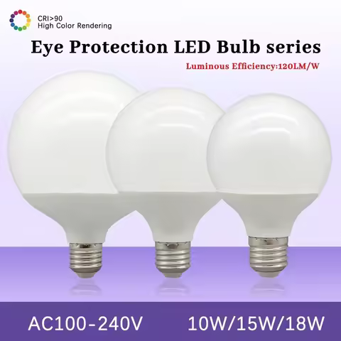 G80 G95 G120 Energy Saving Global LED Bulb E27 10W 15W 18W 110LM/W AC 220V 127V CRI90 Light Lampada 