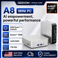 GEEKOM A8 Mini PC - AMD Ryzen™ 7 8745HS | 16GB DDR5 | 1TB SSD | Radeon™ 780M [3 Yrs Warranty]