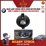 【BMW 3 SERIES/X1/E90/E91/E92/E93/E84 Head LAMP CONTRO SWITH COVER BUTTON KNOB (LIGHT/LAMPU) CHROME】