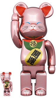 招財貓 開運 桃金 電踱 BEARBRICK