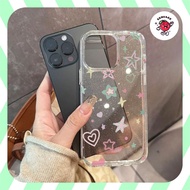 Blink Stars printing clear glitter case samsung a02s a03s a05 a05s a06 a12 a13 a14 a15 a16 4g 5g a22