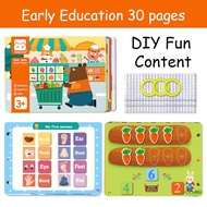 Montessori Busy Book Educational DIY Sticker ABC Alphabet & Numbers | Buku Pendidikan Abjad & Nombor