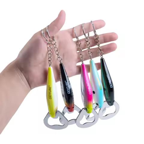 Goture Fishing Lure Shape Bottle Openner Waterproof Durable Exquisite Painting Realistic 3D Eye Open