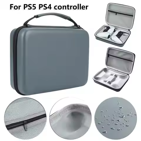 Dual Controller Carrying Case Hard EVA Leather Storage Bag Waterproof Travel Cover Antifall Shell fo