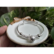 999 Silver Crafted Bell Bangle 999足银雕刻镂空铃铛银手镯