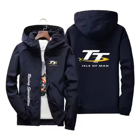 Men's Spring and Autumn Windproof Zipper Hooded Irish TT Outdoor Sports Quick drying Skincare Tower 