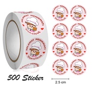 SHOPHOME - Stiker Selamat Menikmati Label Buat jualan Makanan Kue  1 roll 500 Pcs Thankyou STC10