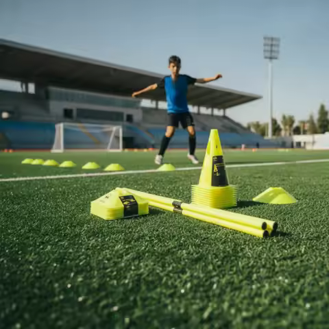 Football Training Marker Set Hollow Marker Poles with Cones Agility Training Set Flat Equipment Port