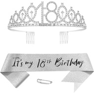 Silver 18th Birthday Crown Hairband - Suitable for girls' princess crowns, queen crowns, birthday he