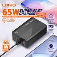 Super fast Charger หัวชาร์จเร็วกำลังไฟ 65W หน้าจอแสดงผล QC4+ PD QC3.0 ตัวเดียวจบ 2USB-C+2USB-A LDNIO