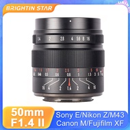 Brightin Star 50mm F1.4 III APS-C 50mm F1.4 Mark III Manual MF Large Aperture Prime For Nikon Z Cano