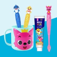 韓國pinkfong碰碰狐鯊魚家族兒童卡通軟毛牙刷漱口杯牙膏刷牙杯